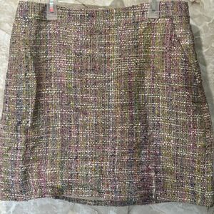J. Crew Tweed Mini‎ Skirt Size 6 Multicolor Cotton Blend Career Party